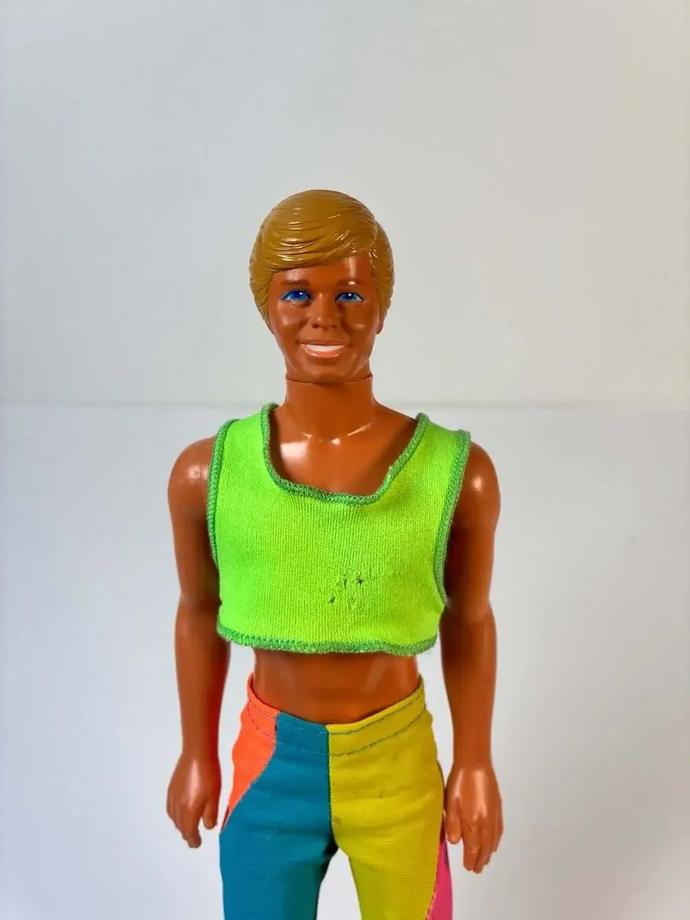 Vintage 1988 Mattel Ken Doll with Neon Colorblock Outfit